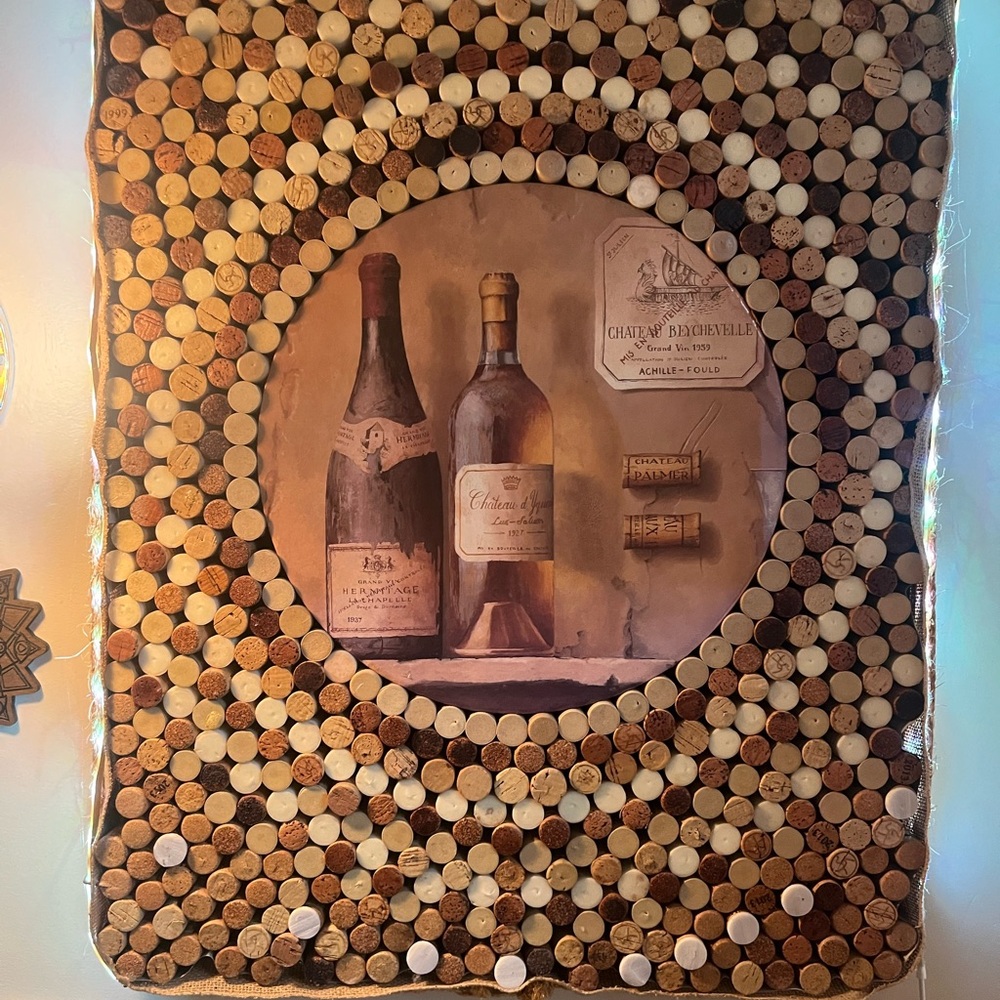 Wine Cork Wall Art with Bottles